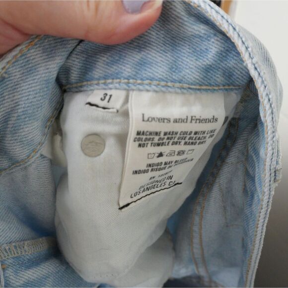 Lovers and Friends Womens Jack High Rise Distressed Light Wash Jean Shorts Sz 31 - Picture 6 of 11